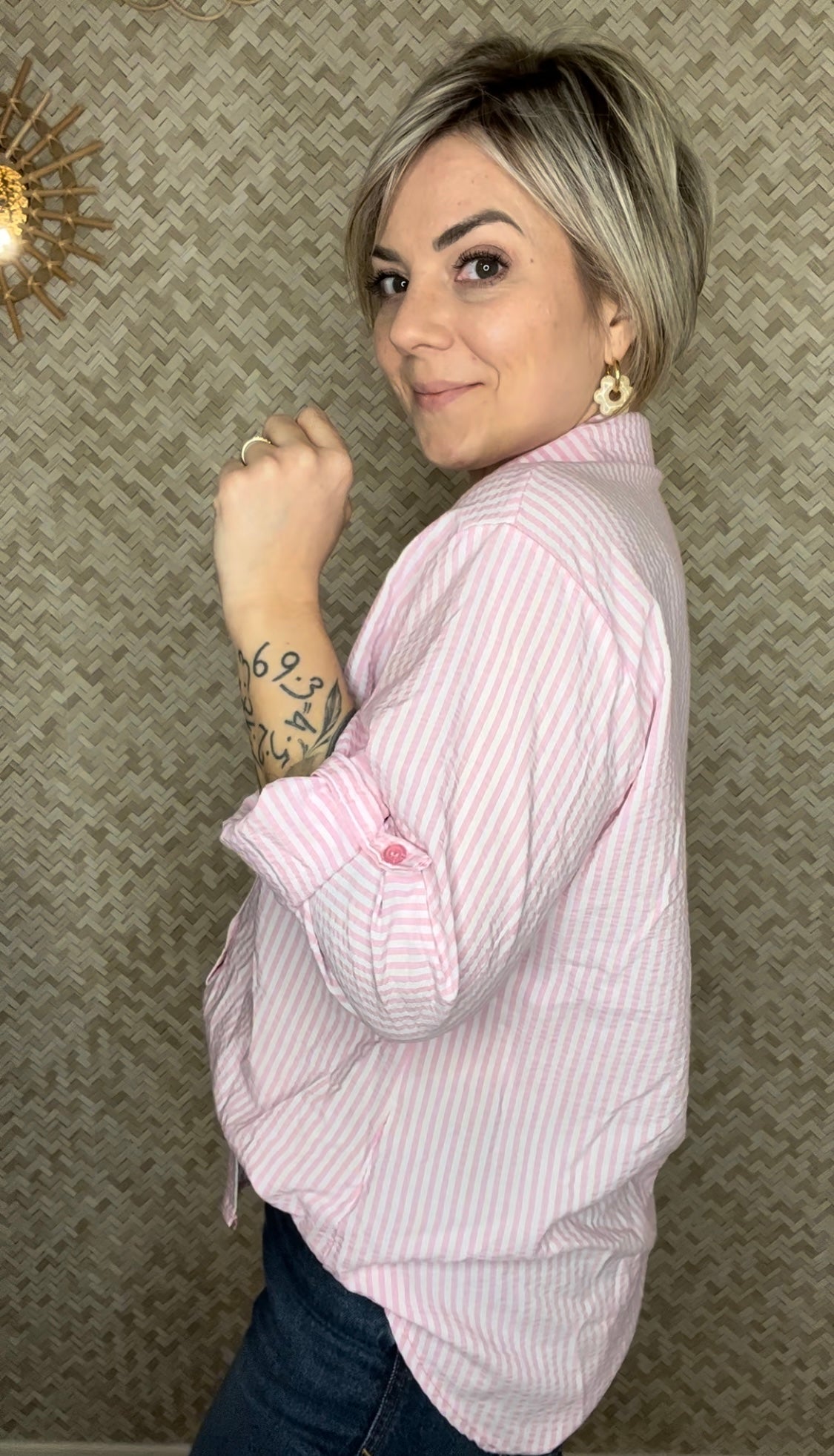La chemise rayée colorée - ROSE