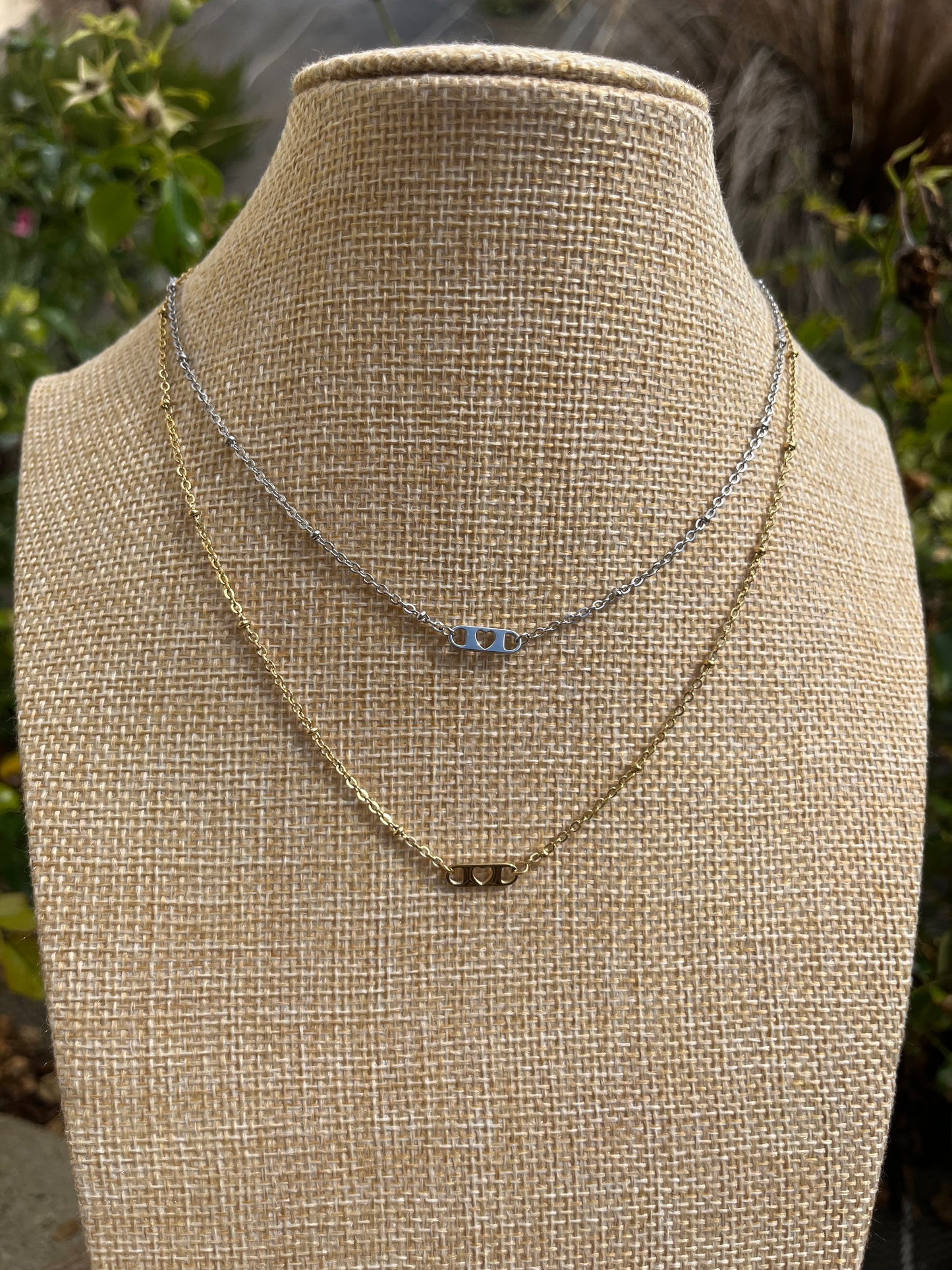 Collier trombonne coeur doré