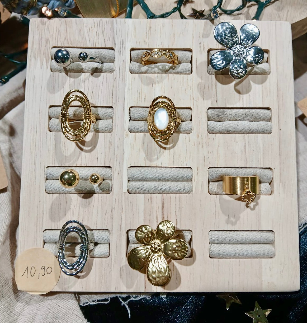 Bague fleurs doré