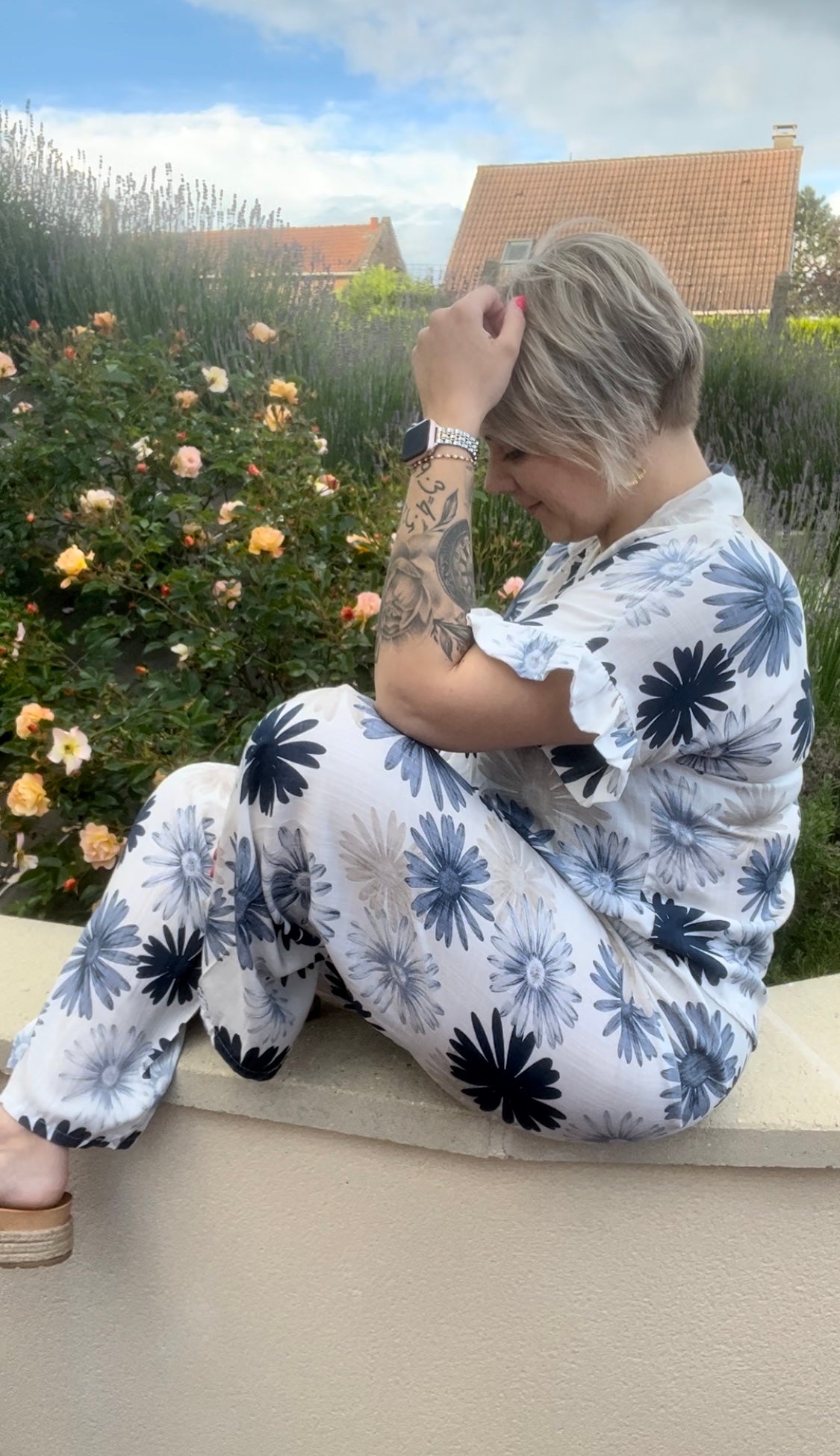 Pantalon fleuri tropical
