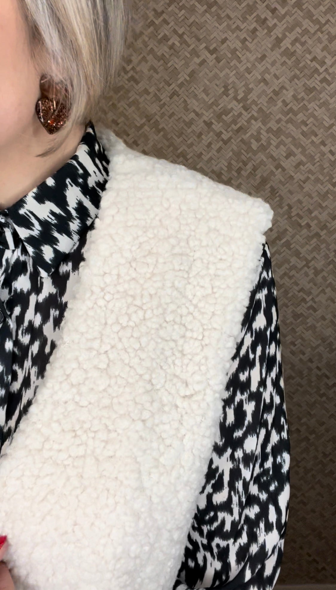 Veste Teddy écru
