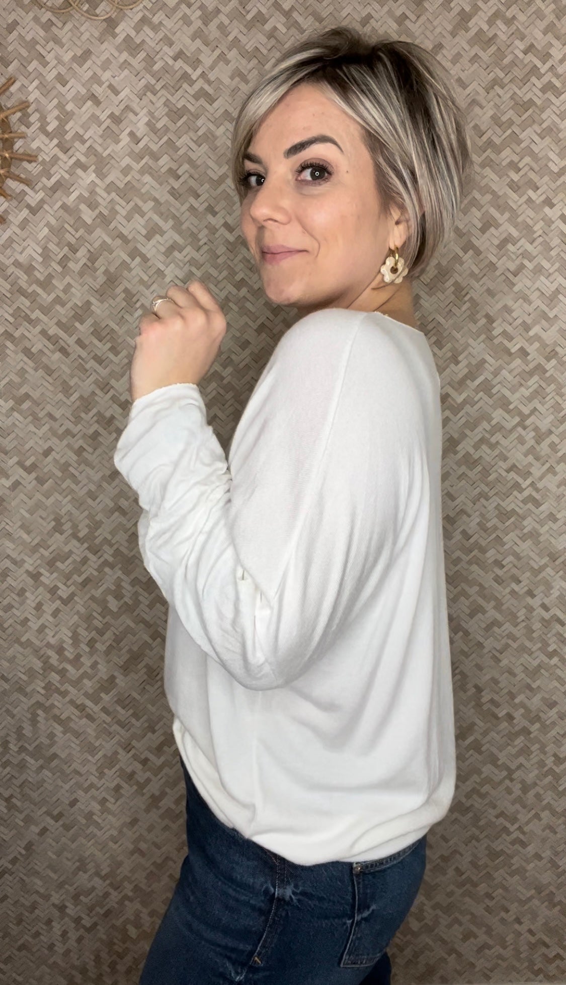 Pull fin blanc cassé