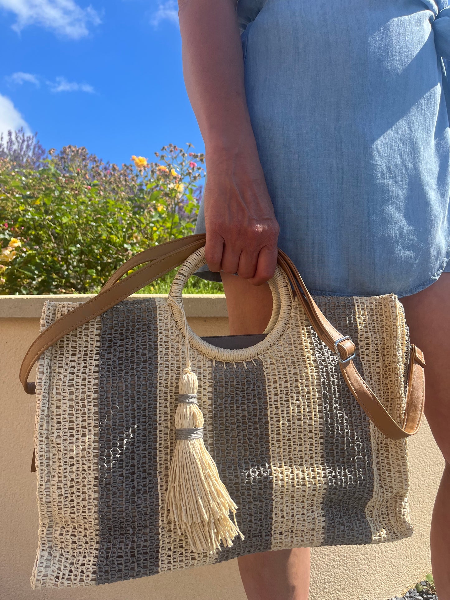 Sac cabas pompon