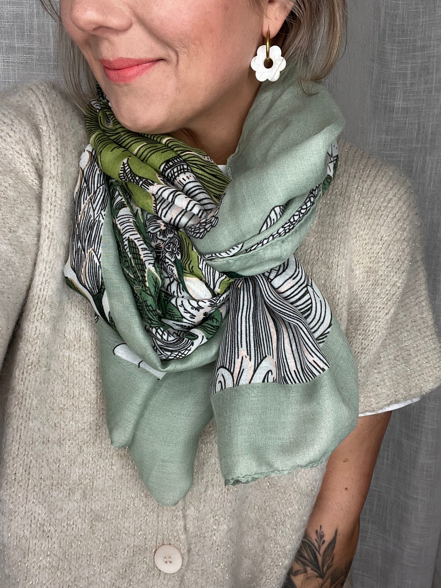 Foulard motif vert