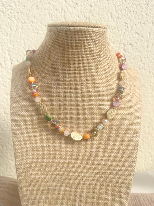 Collier perle orange