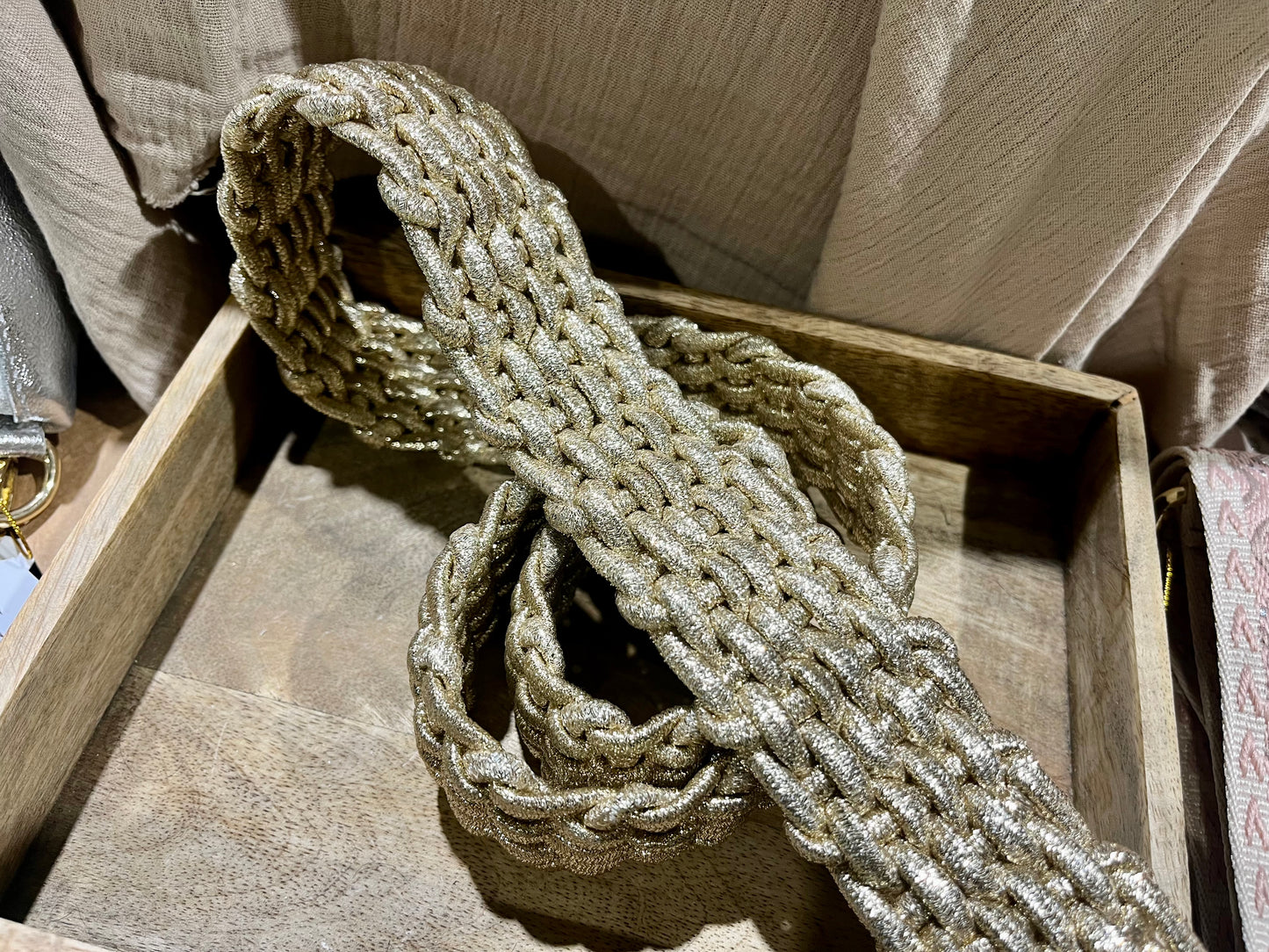 Ceinture pailleté doré élastiqué