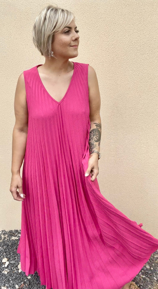 Robe fluide rose fushia