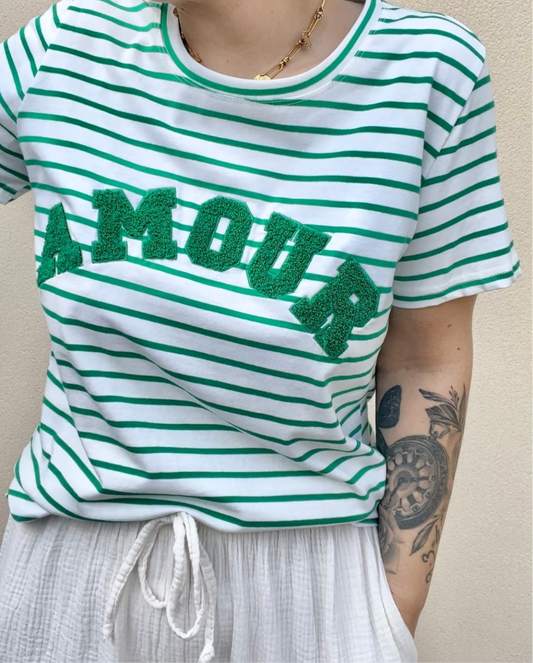Tee-shirt marinière « AMOUR »