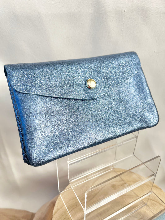 Portefeuille cuir bleu jean