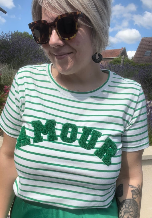 Tee-shirt marinière « AMOUR »