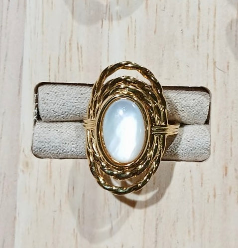 Bague ovale/blanche