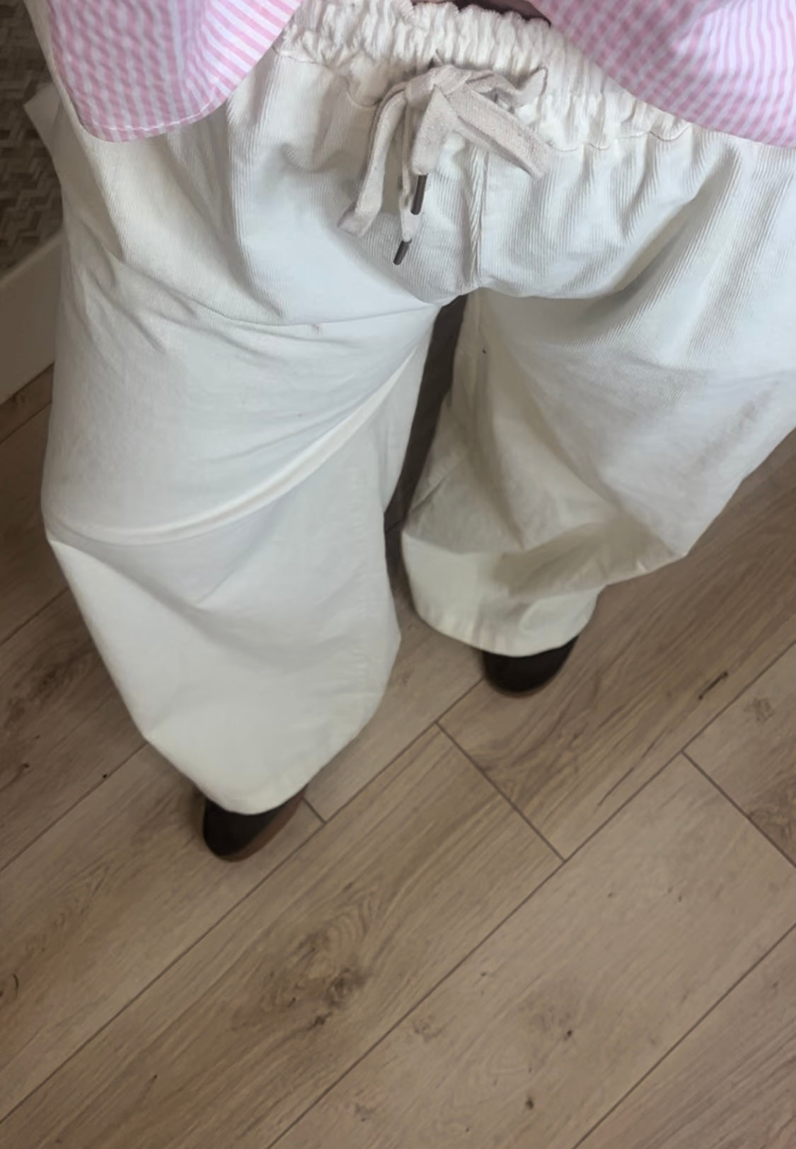 Le pantalon velour Wide leg - ECRU