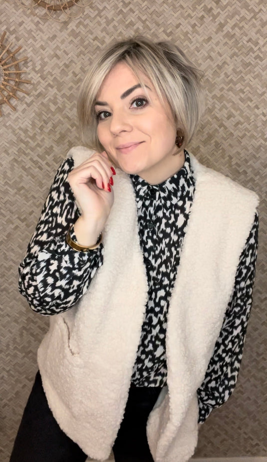 Veste Teddy écru