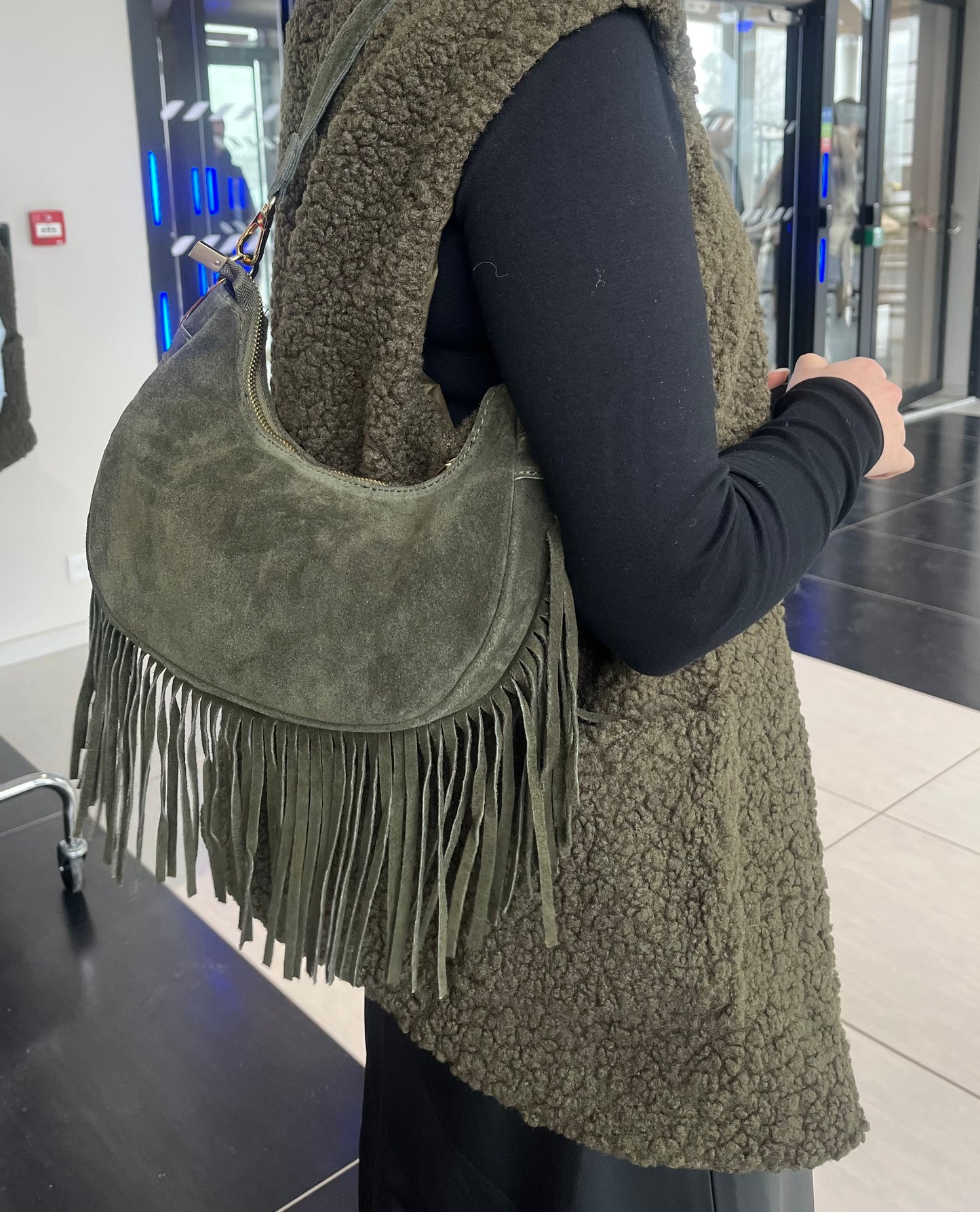 Sac kaki frange