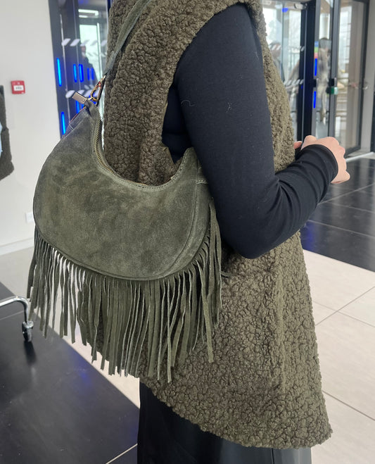 Sac kaki frange