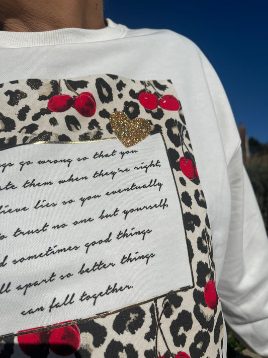 Sweat leopard cerise