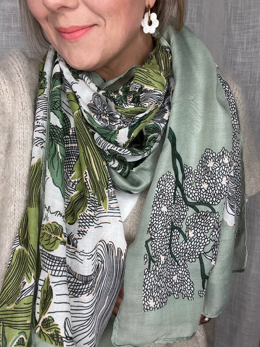 Foulard motif vert