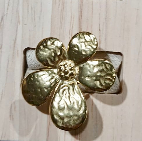 Bague fleurs doré