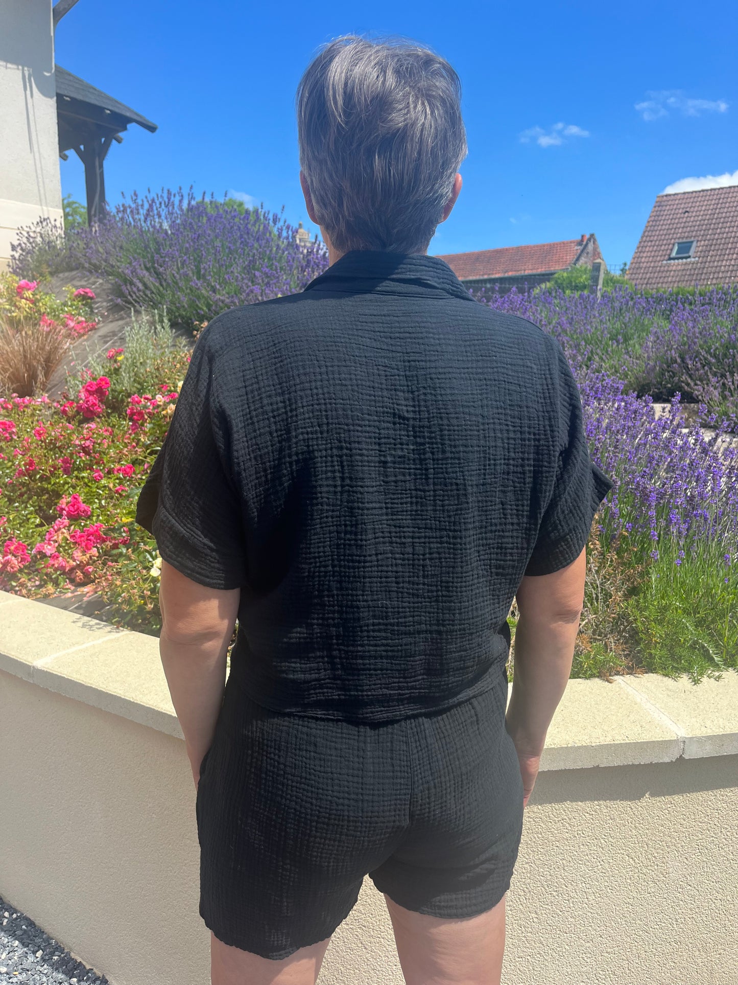 Chemise noeud gaz de coton