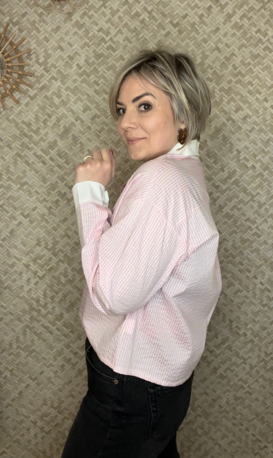 La chemise crop rose