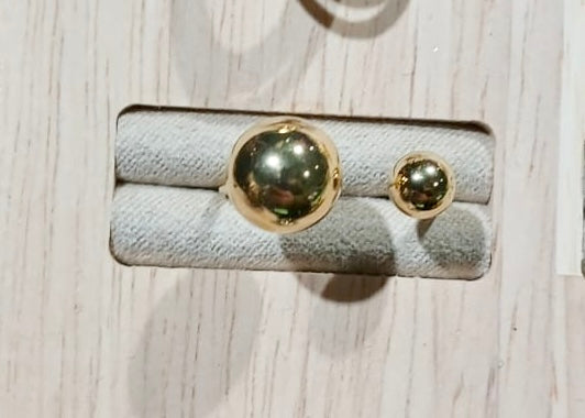 Bague 2 boules doré