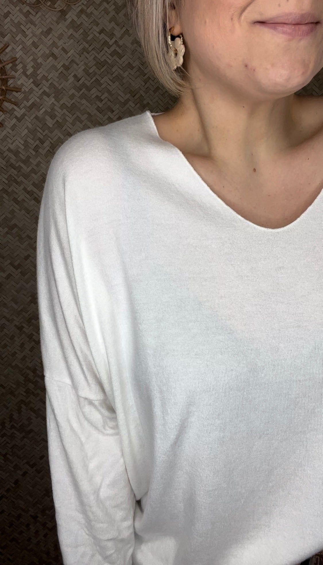Pull fin blanc cassé