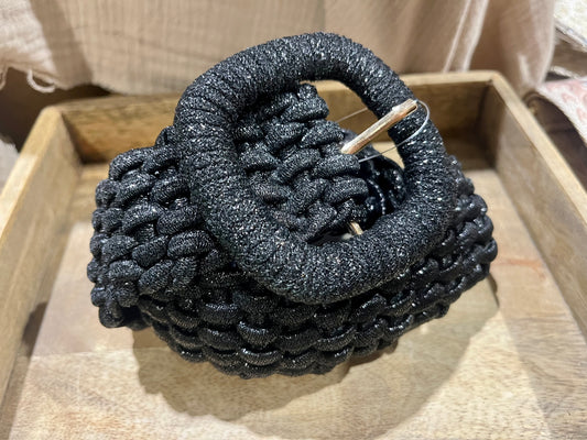Ceinture pailleté noir élastiqué